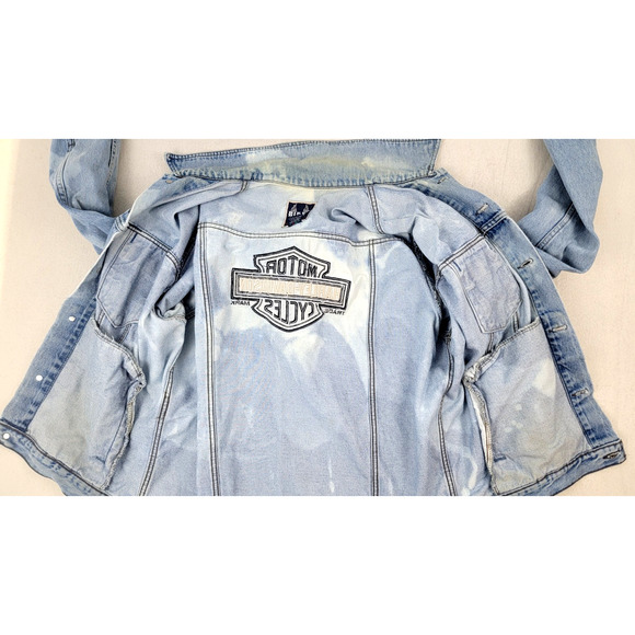 Vintage Harley-Davidson Biker Blues Denim Jacket Made in Canada M - Picture 9 of 14